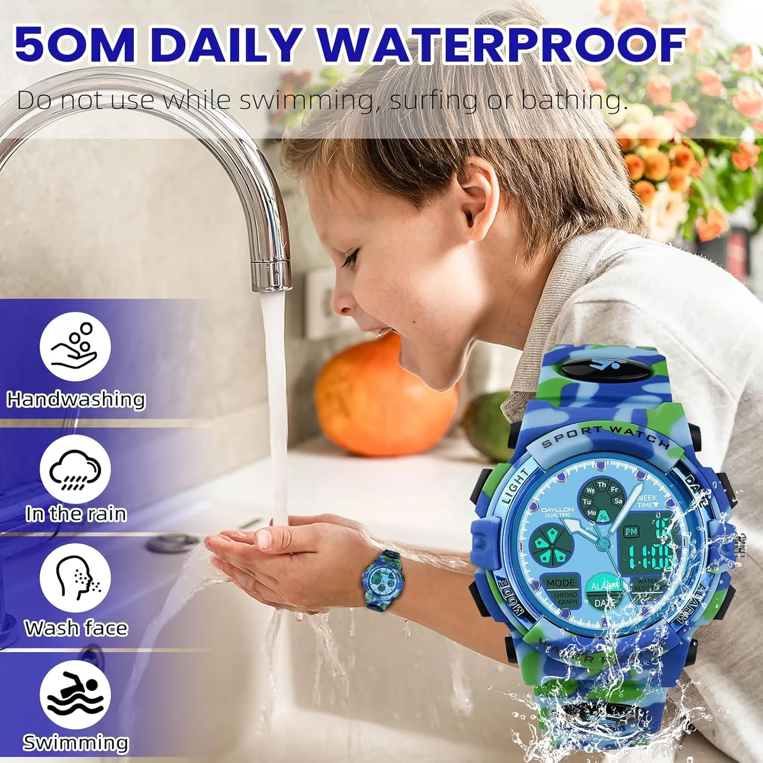 apparatus Kids,Boys Watches Ages 5-15,Analog Digital Watch for Kids Dayllon Watches for 