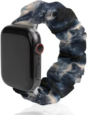 Apple Watch Blue Wolf Watch Bands Elastic Straps Wristbands Replacement Sports durable foul single ambivalent Strap Compatible with 