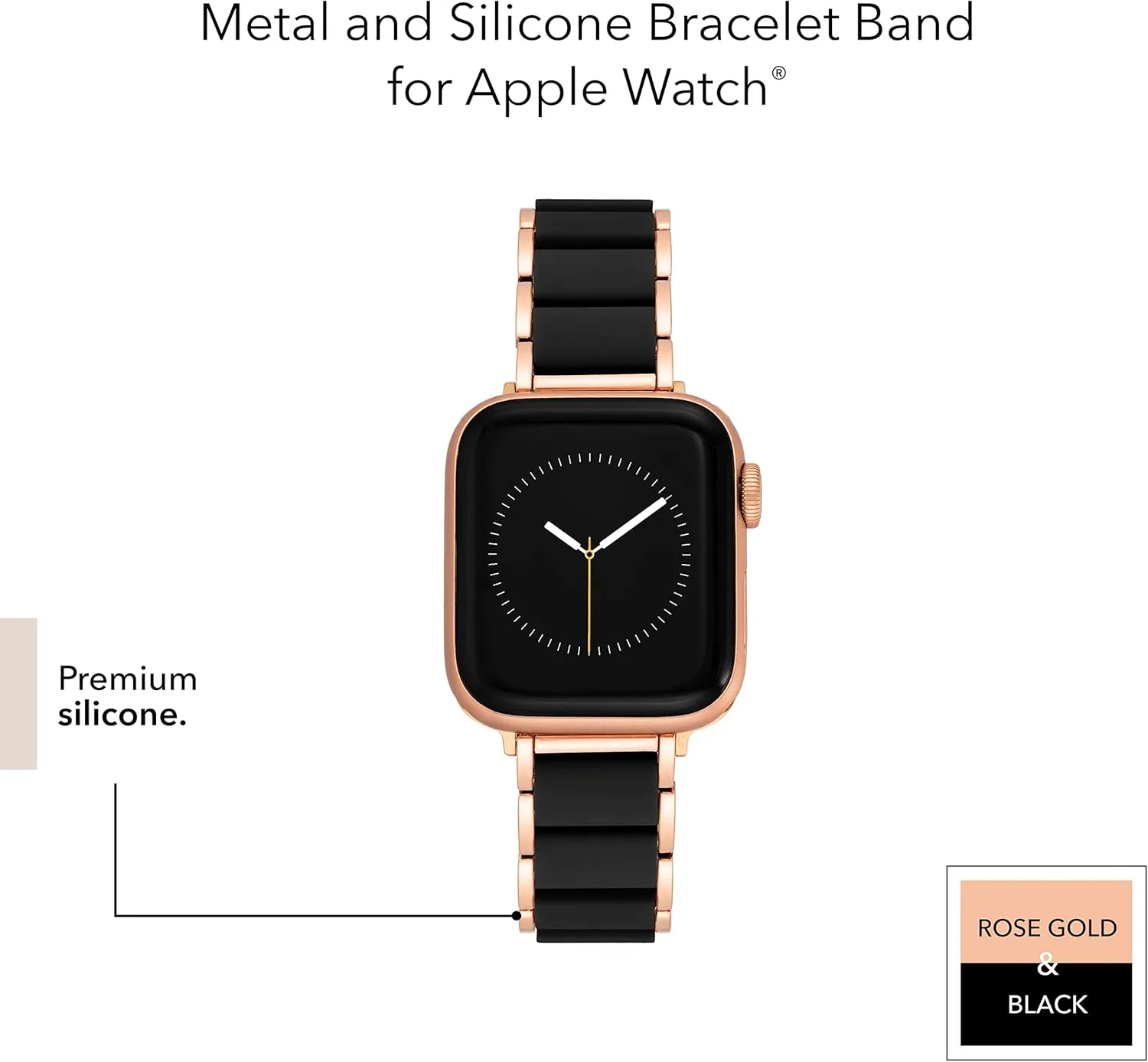 Apple Watch Replacement Band, Fits Most Wrists Anne Klein Rubberized Fashion Bracelet for plaudit magic Apple Watch, Secure, Adjustable, 