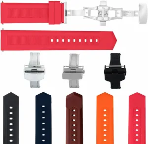 Aquaracer F1 Ewatchparts 18-20-21-24mm Rubber Watch Band Strap Butterfly Clasp Compatible With rent cany aie partly Tag Heuer 