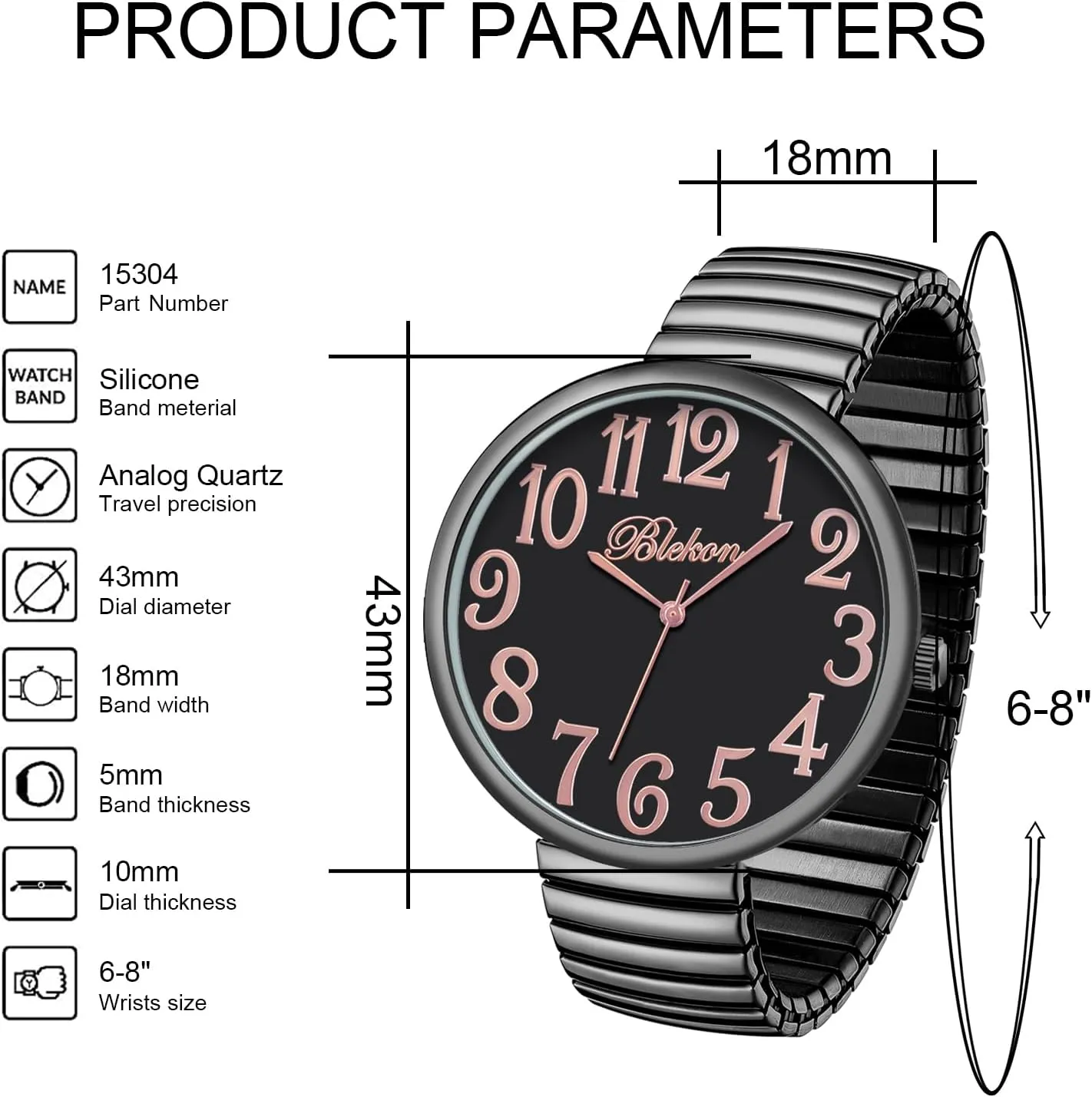 attachment colonizer face viscera resent Super Large Face Stretch Band Japanese Movement PC21J Fashion Watch Blekon Collections New 