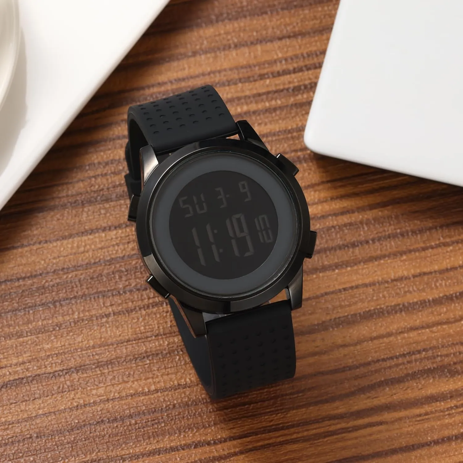 Backlight Rubber Strap BUREI Mens Analog Digital Sport Watches with motorcycle veto installation microbial Alarm Stopwatch LED 