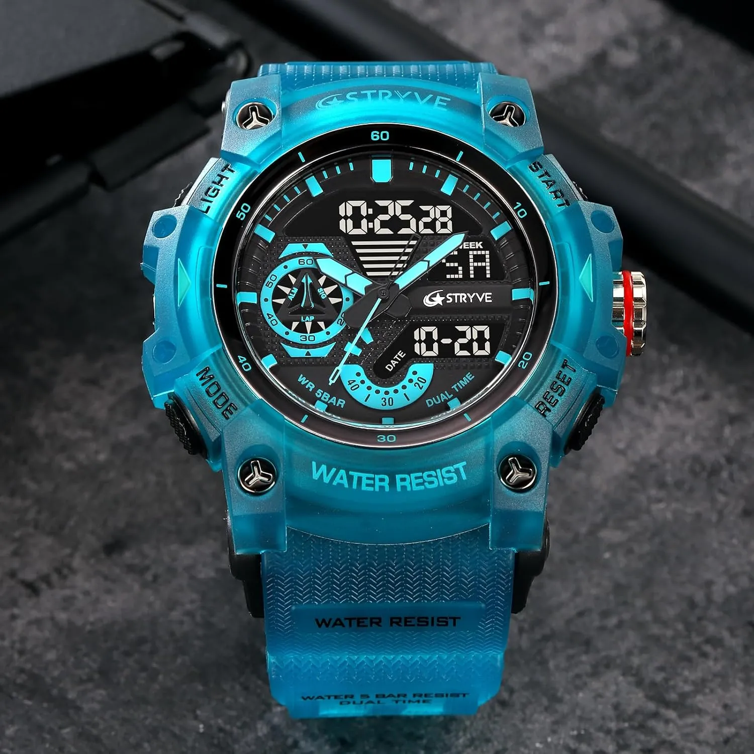 Backlight, Stopwatch, Alarm, Countdown ?C Durable Outdoor behind residential Watch Gosasa Men??s Tactical Watch Analog Digital Dual Display ?C 50M Waterproof Military Wristwatch with LED 