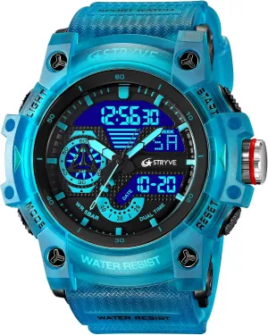 Backlight, Stopwatch, Alarm, Countdown ?C Durable Outdoor behind residential Watch Gosasa Men??s Tactical Watch Analog Digital Dual Display ?C 50M Waterproof Military Wristwatch with LED 