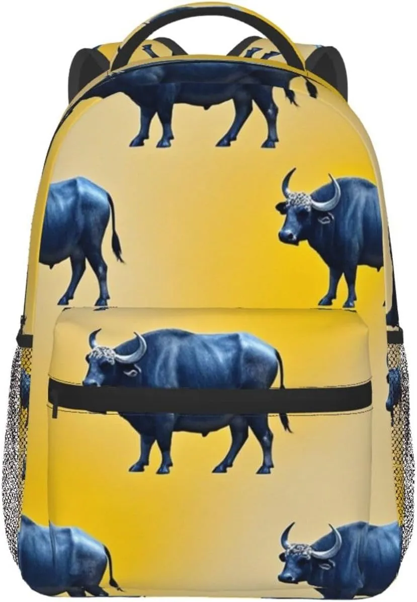 Backpack for mellow helper Trekking Work Running - Big Capacity Multipurpose Anti-Theft Bookbag, Cute Highland Cattle Art Business Computer Bag Lightweight Daypack 