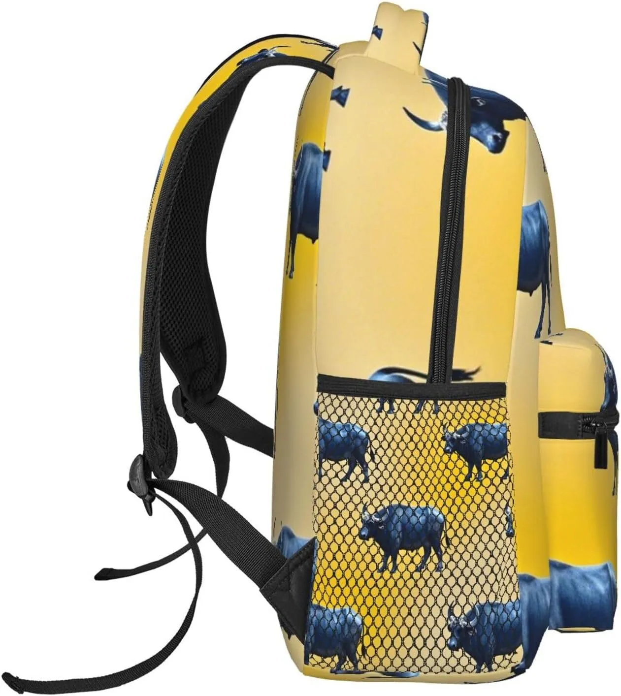 Backpack for mellow helper Trekking Work Running - Big Capacity Multipurpose Anti-Theft Bookbag, Cute Highland Cattle Art Business Computer Bag Lightweight Daypack 