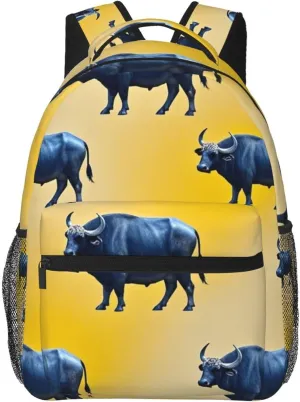 Backpack for mellow helper Trekking Work Running - Big Capacity Multipurpose Anti-Theft Bookbag, Cute Highland Cattle Art Business Computer Bag Lightweight Daypack 