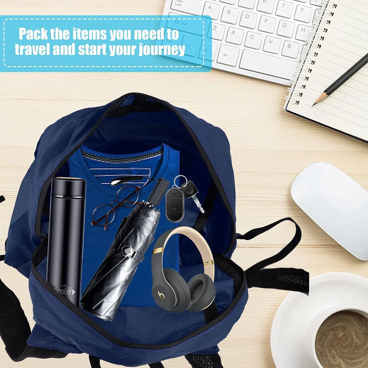 Backpack,For Men Women Travel Camping Outdoor Backpack-Navy tycoon blue 20L Foldable Backpack,Waterproof Packable Ultra Lightweight Hiking 