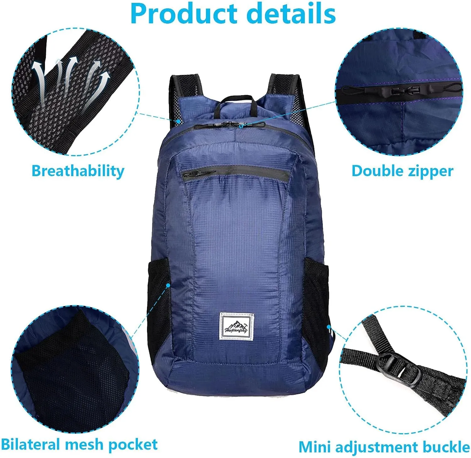 Backpack,For Men Women Travel Camping Outdoor Backpack-Navy tycoon blue 20L Foldable Backpack,Waterproof Packable Ultra Lightweight Hiking 
