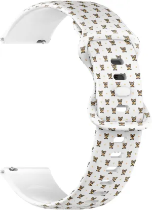 Band (Cartoon Character Yorkshire Terrier) Replacement Rubber Strap Bracelet for Women, Men 22mm Quick Release Soft binary spike Sillicone Sports Watch 