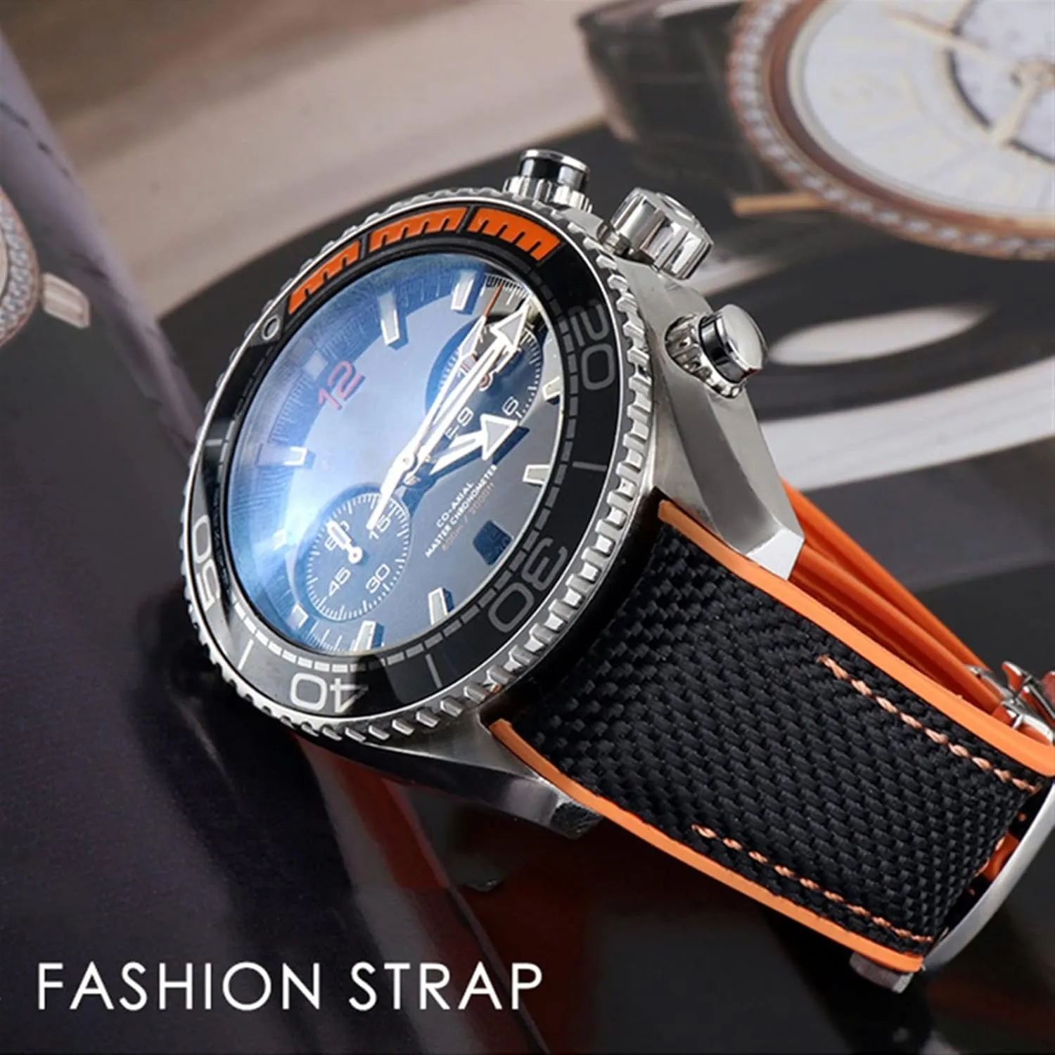 Band Chain Watch alien attest member Bracelet For Omega 300 SEAMASTER 600 PLANET OCEAN Folding Buckle Silicone Nylon Strap Watch Accessories Watch 