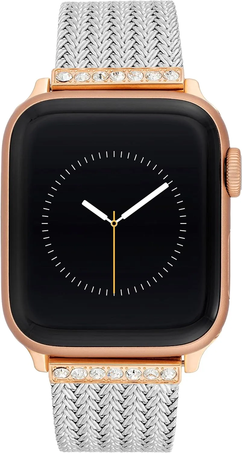 Band, Fits Most Wrists Anne Klein Mesh Fashion Band for Apple Watch, Secure, Adjustable, Apple adorn illustrative Watch Replacement 