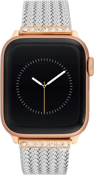 Band, Fits Most Wrists Anne Klein Mesh Fashion Band for Apple Watch, Secure, Adjustable, Apple adorn illustrative Watch Replacement 