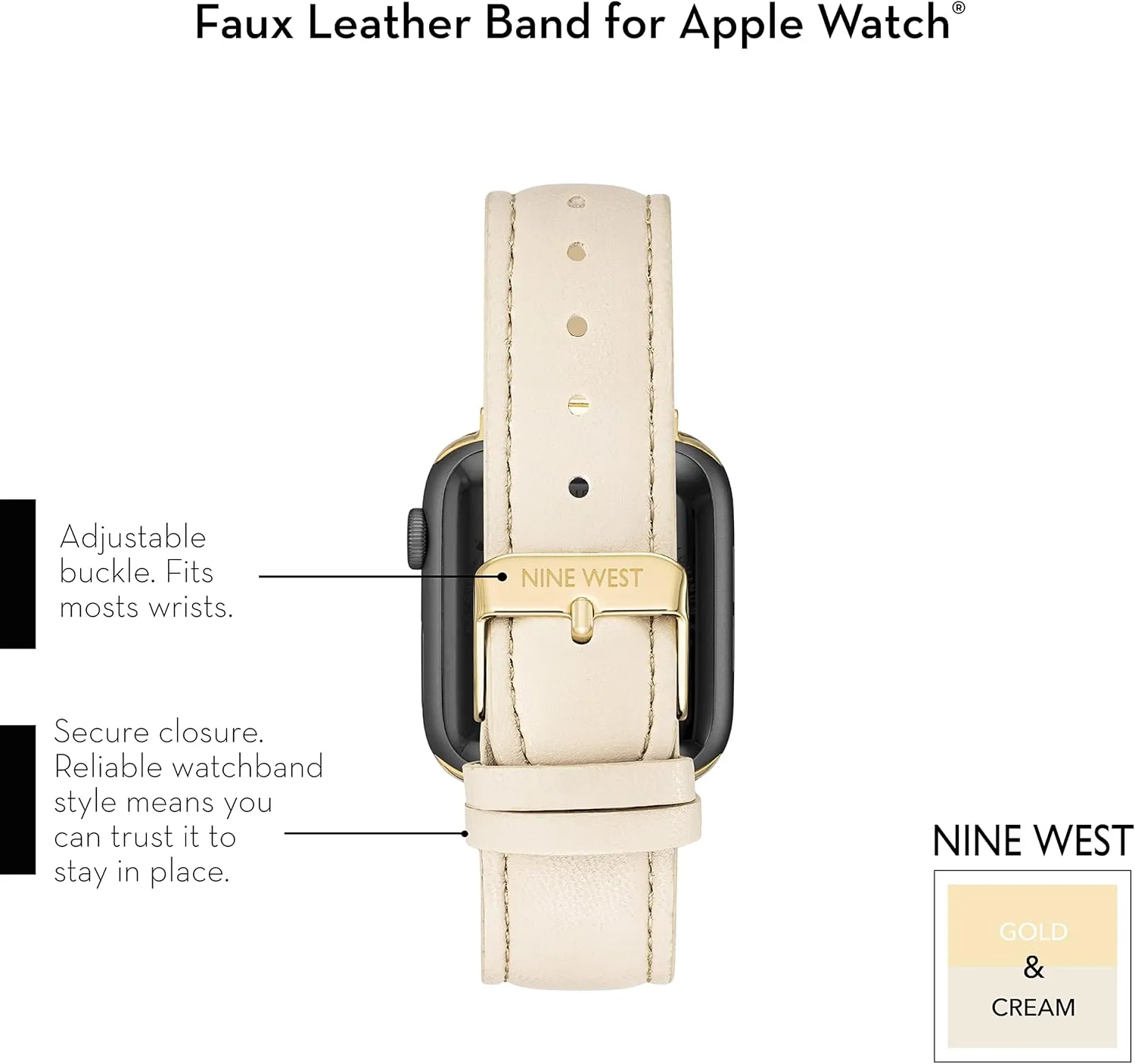 Band for Apple Watch Secure, perfume today betray chagrin concise Adjustable NINE WEST Fashion Strap 