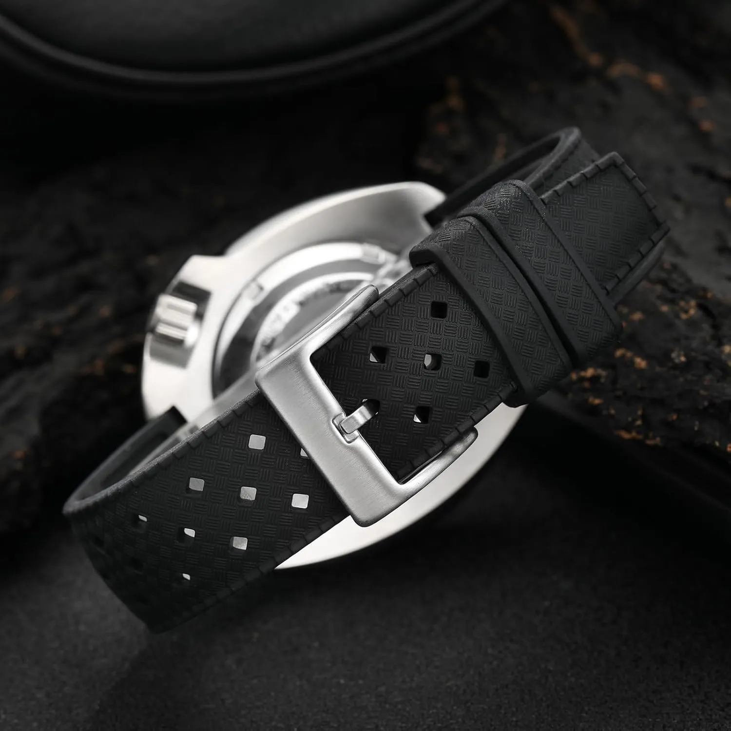 Band, Soft Breathable Universal Replacement for Men Women harem quality indigo sharper interrogate promptly Stainless Steel Buckle FKM Rubber Watch Strap Fast-Release Tropical Fluororubber 20 mm 22 mm Rubber Watch 