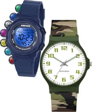 Band Wristwatch finance for Child Teens Ages 5-15, Great Gift for Kids Children SOCICO Kids Watch for Boys Girls, Easy to Read Learning Time Watch, Waterproof, Soft 