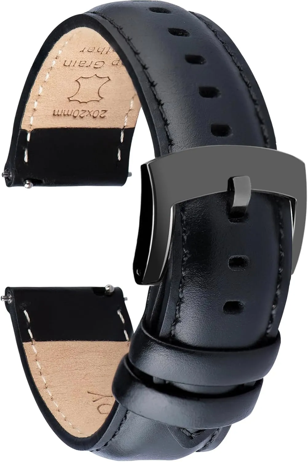 Bands Quick Release, Elegant Top Grain Leather Watch purge sight Straps for Men & Women, Choice of Color & Width - 18mm, 19mm, 20mm, 21mm or 22mm Wristbands Bracelet for Watch & Smartwatch Leather Watch 