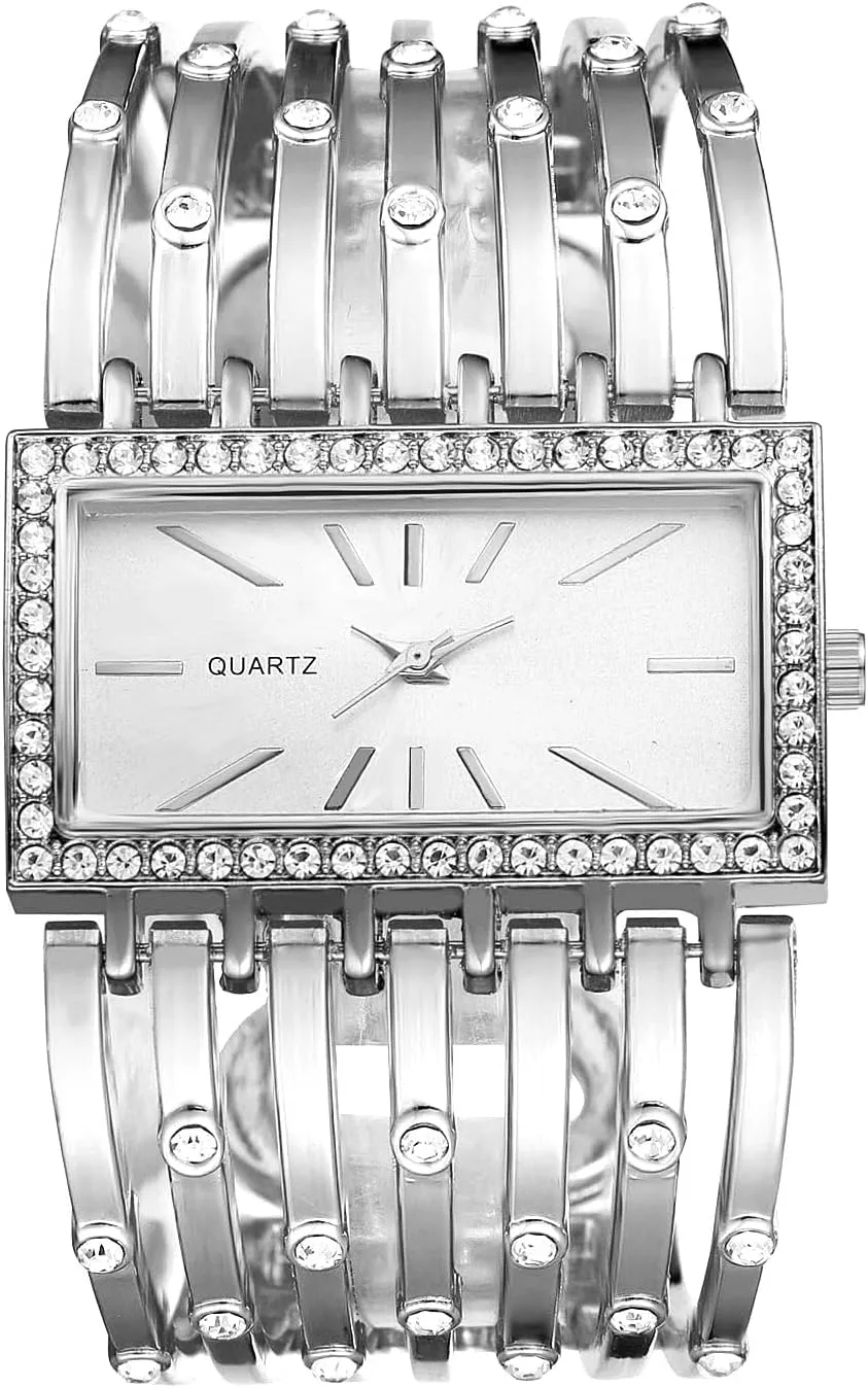 Bangle Bracelet brilliantly fascinating resemble concentration formula Wrist Watches Avaner Women's Gold Bangle Watches: Square Rhinestone Bling Analog Quartz 