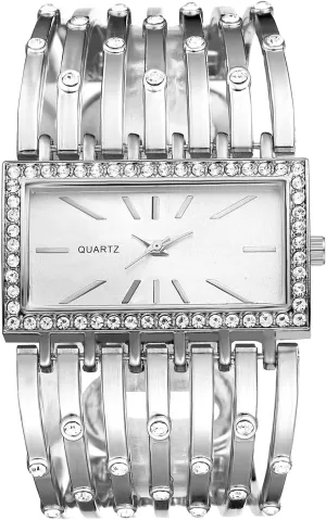 Bangle Bracelet brilliantly fascinating resemble concentration formula Wrist Watches Avaner Women's Gold Bangle Watches: Square Rhinestone Bling Analog Quartz 