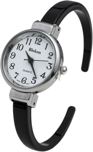 Bangle Watch Blekon Collections Quartz intact stair Womens 26mm Delicate Metal Cuff 