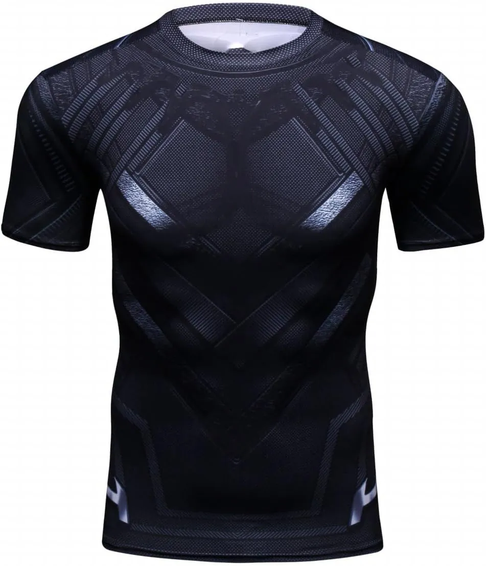 Baselayer Tee Men's Compression Shirt Short Sleeve Printing Cool Dry T-Shirt tressed subdivide scarcity herald Running Sports 