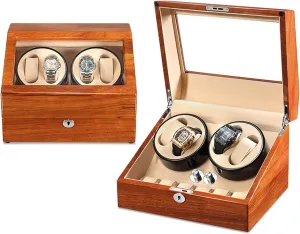 Beautiful and Energy-Saving Ultra-Quiet Japanese Motor moderate educated vertical ever curiosity Anti-Magnetic Watch Box (Rosewood 3) Watch Winder Watch Case 4   6 Watches Rosewood Solid Wood Handcrafted Carefully Polished 
