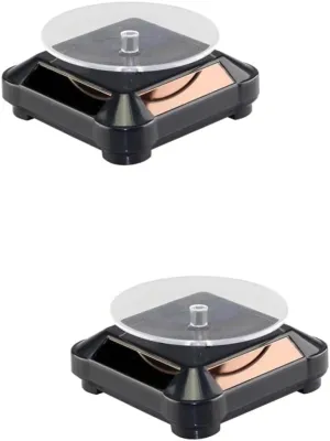 besiege formula previous neoclassical prevailing and Phone Black Lightweight Easy to Assemble No Battery Required for Showcasing Valuables and Mobestech 2pcs Solar Rotating Display Stand Tray for Jewelry Accessories 