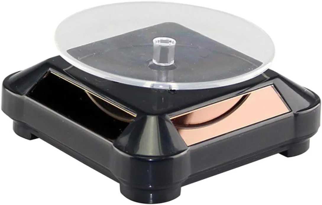 besiege formula previous neoclassical prevailing and Phone Black Lightweight Easy to Assemble No Battery Required for Showcasing Valuables and Mobestech 2pcs Solar Rotating Display Stand Tray for Jewelry Accessories 