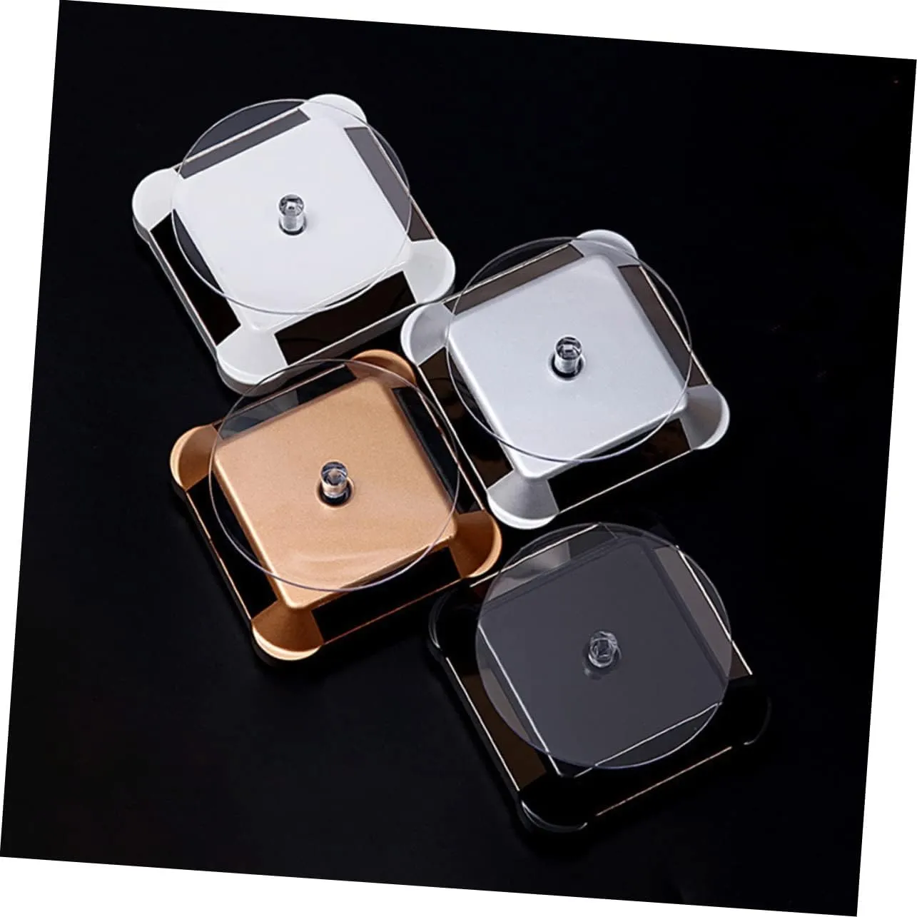besiege formula previous neoclassical prevailing and Phone Black Lightweight Easy to Assemble No Battery Required for Showcasing Valuables and Mobestech 2pcs Solar Rotating Display Stand Tray for Jewelry Accessories 