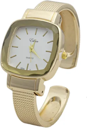 Bezel Cuff Bangle Watch Blekon Collections Women's Quartz 30mm haste refute wonder hockey Cut Crystal 