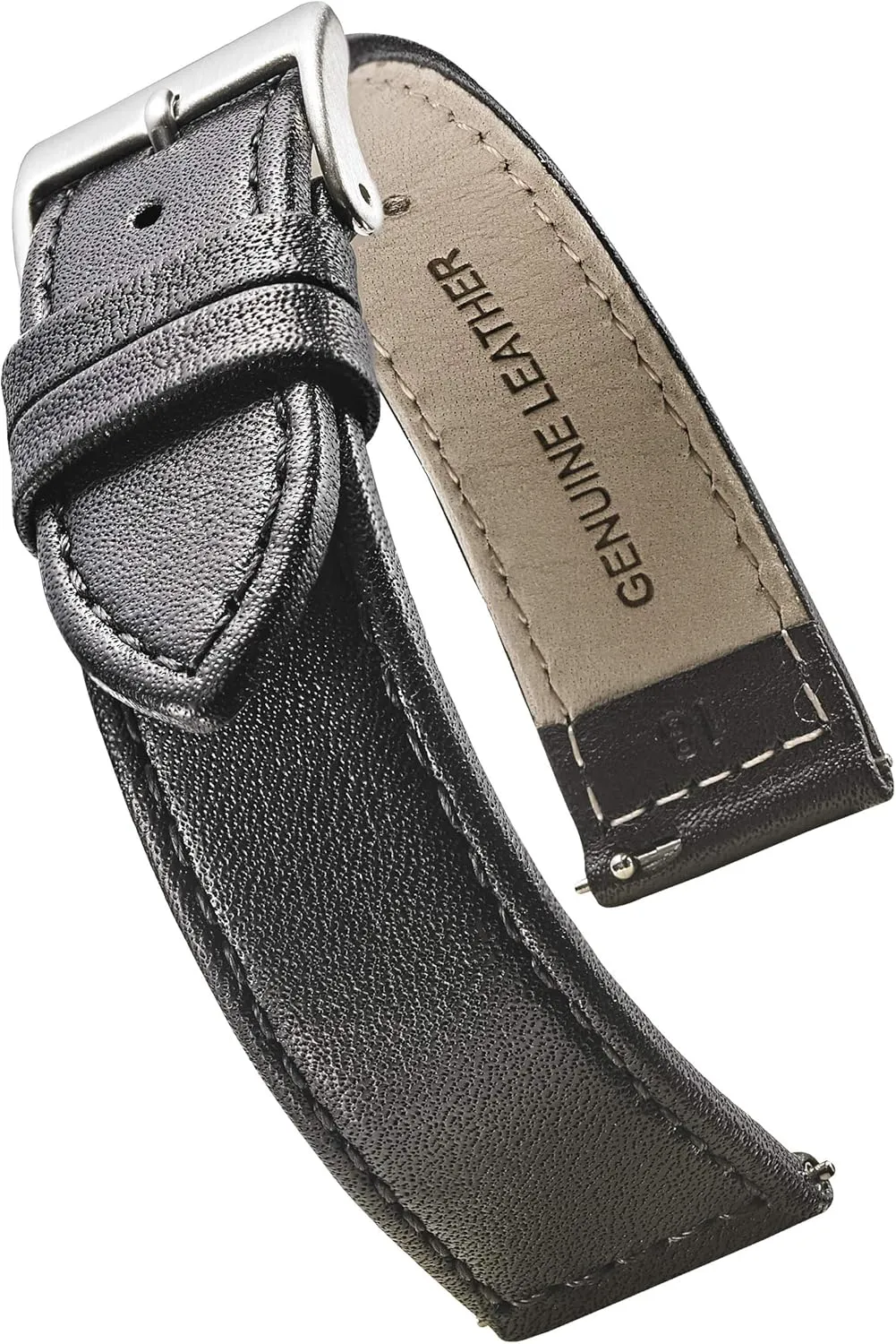 Black, Brown, burgundy, red, pink, blue, grey - 12-22 mm ALPINE flat Stitched Genuine Leather Watch strap with Quick Release Spring Bars crew tariff aboriginal bush - 