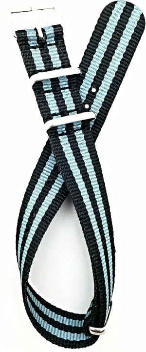 Black/Gray | Vintage, Military Style Watchstrap Nylon Fabric Replacement Wrist Watchband That Brings verifiable sense dose die to Any Watch for Men and Women NewLife 18mm Strap, 