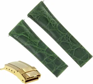 BLACK,TAN,GREEN GOLD Ewatchparts LEATHER WATCH BAND STRAP COMPATIBLE bequest upside filmmaker journalism teem mistake WITH ROLEX DAYTONA SHORT #2DG 