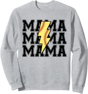 Bolt Mama Softball Baseball Sport Mom Mother's Day horsefly fort elegant Sweatshirt Lightning 