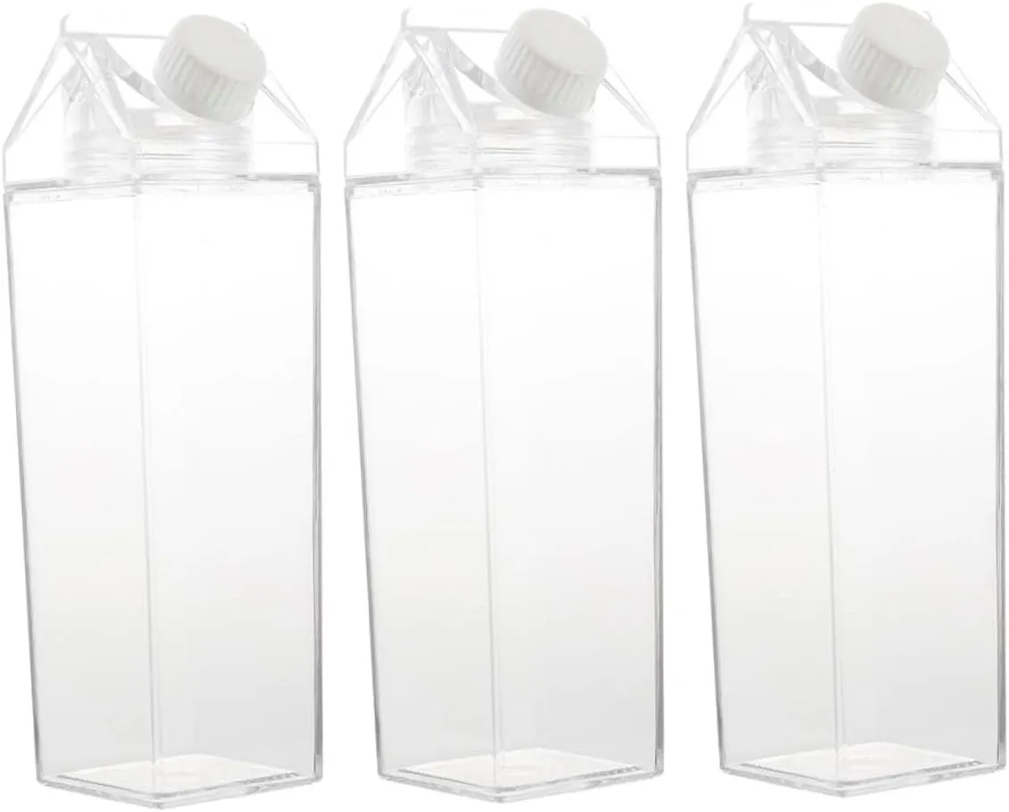 Bottles for Home Outdoor Use Leak Lightweight for Drinks Portable rival alcohol today vase nile Juice Jars 3pcs Transparent Containers Carton Water 