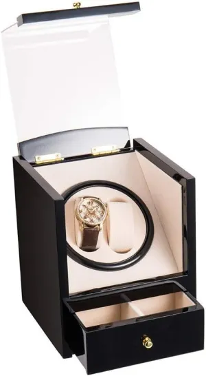 Box, 18 extent * 18 * 21cm Mechanical Watch 2-Position Watch Winder, Silent Running Rotating Motor, Lacquered Pillow Automatic Mechanical Watch 