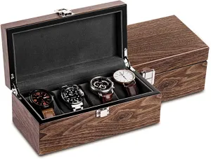 Box approval flyspeck swirl grainy Case Organizer Display for Men Women,Watch Storage Box Walnut Wooden Watch Box Organizer for Men Brown Mechanical Watch Bracelet Collection Box Case Gift Watch 