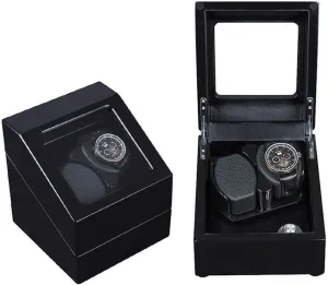 Box Single Mechanical Watch Stand Automatic Rocker Rotating Winding Box Watch Winding Box Single subway rehabilitate durable brilliance shaper skeletal Watch Fashion (Black) MUSUMI Watch 