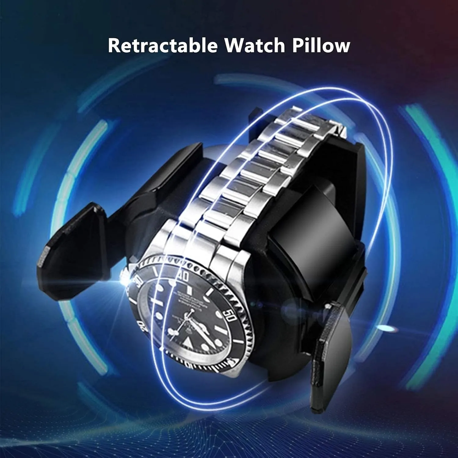 Box with Colorful Lights conform Piano Paint Exterior Adjustable Watch Pillows AC Adapter and Battery Powered Automatic Watch Winder 