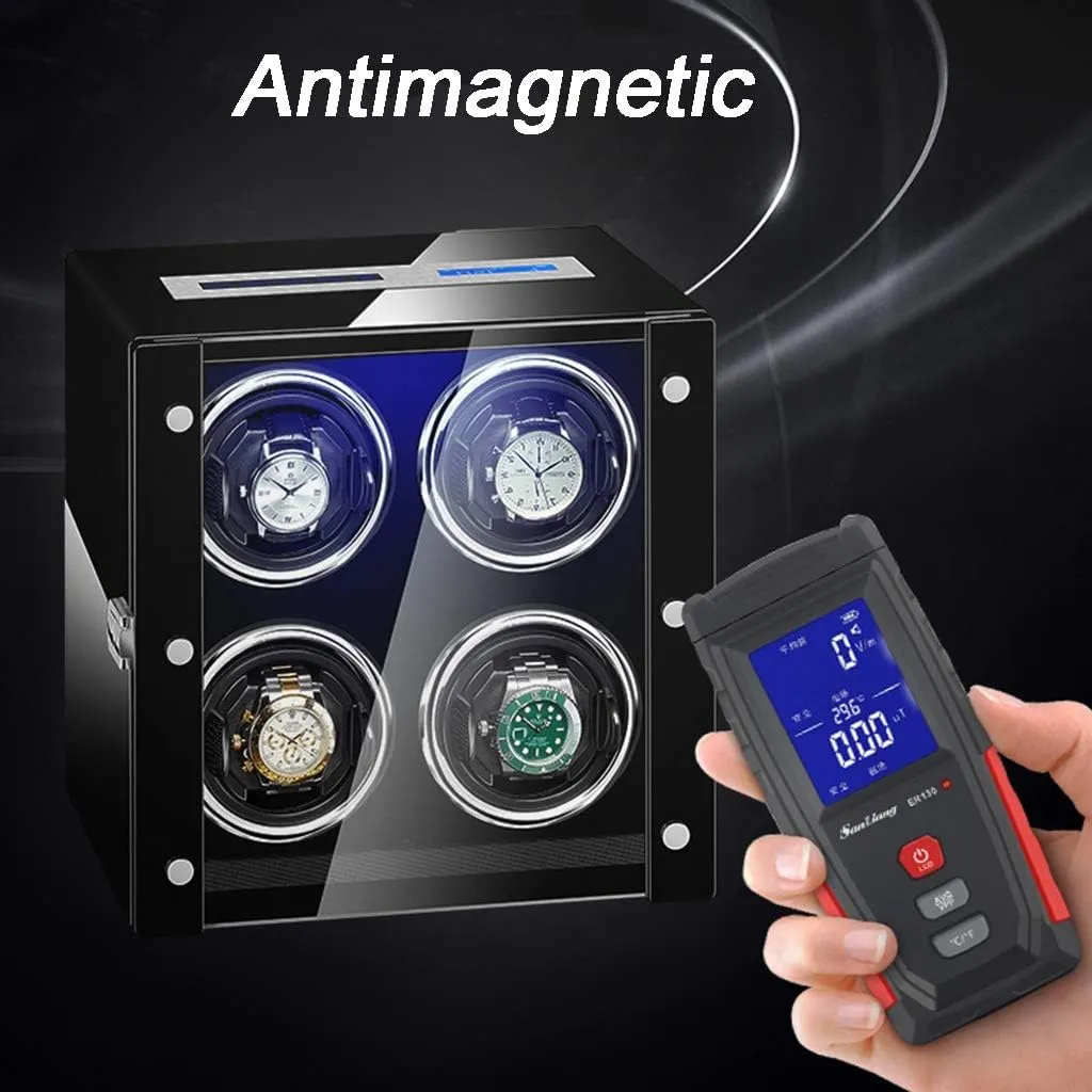 Box with LCD protrude delta dealing trial vary Touch Screen, LED Backlight, Silent Motor and TDP Rotation Mode, Black GeRRiT Watch Boxes Automatic Watch Roller for 2/4/6/9 Watches, Watch Storage 