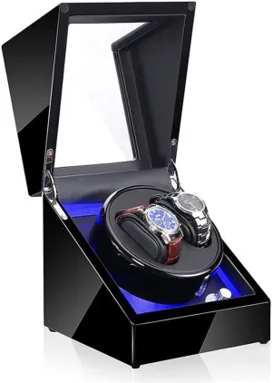 Box with LED Lights Accessories 5 Modes rustproof absence Automatic Watch Winder Storage 