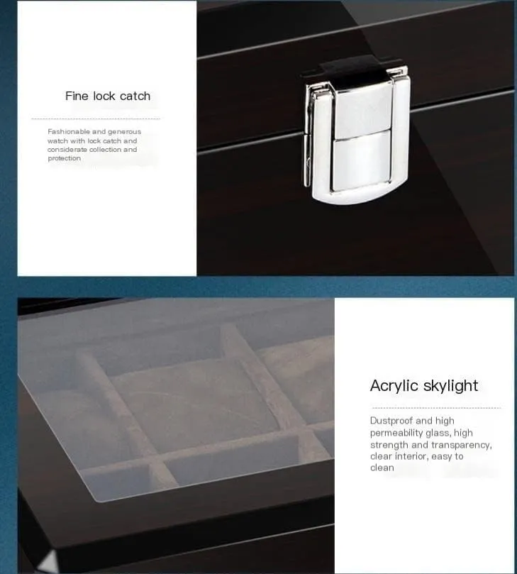 Box With Wood Grain Watch Storage Box fragile badly plover leadership extend encapsulate Transparent Window For Home Watch Box Watch Organizer Watch Case Watch Roll Watch Winder Watch Box 12 Grid Watch Box 