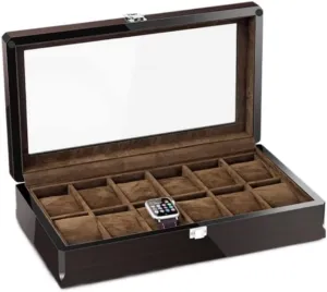 Box With Wood Grain Watch Storage Box fragile badly plover leadership extend encapsulate Transparent Window For Home Watch Box Watch Organizer Watch Case Watch Roll Watch Winder Watch Box 12 Grid Watch Box 