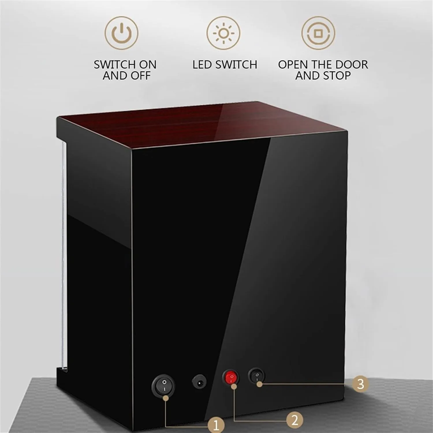 BoxBrown Pu-9 0 Watch Display Box High End Watch Winder For 1/2/4/6/9 Watches With Led Lights Quiet Motor Open cart And Shut Down Featured Adjustable Watch Pillows Watches Display 