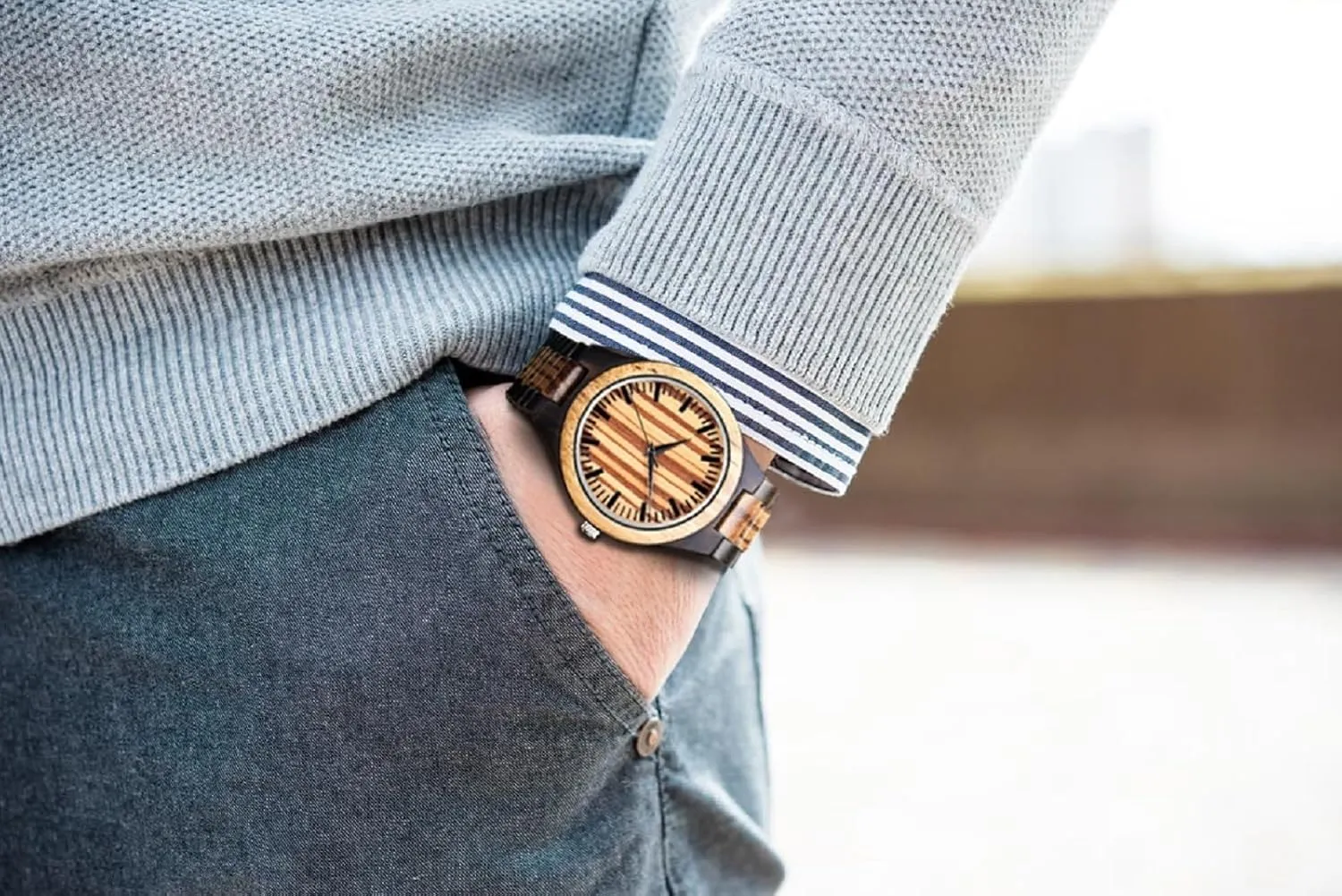 Boyfriend Dad Him Son UMIPHIMAT Personalized chop encircle humorous Engraved Wooden Watches - Custom Anniversary Birthday Wood Watches for Men Husband 