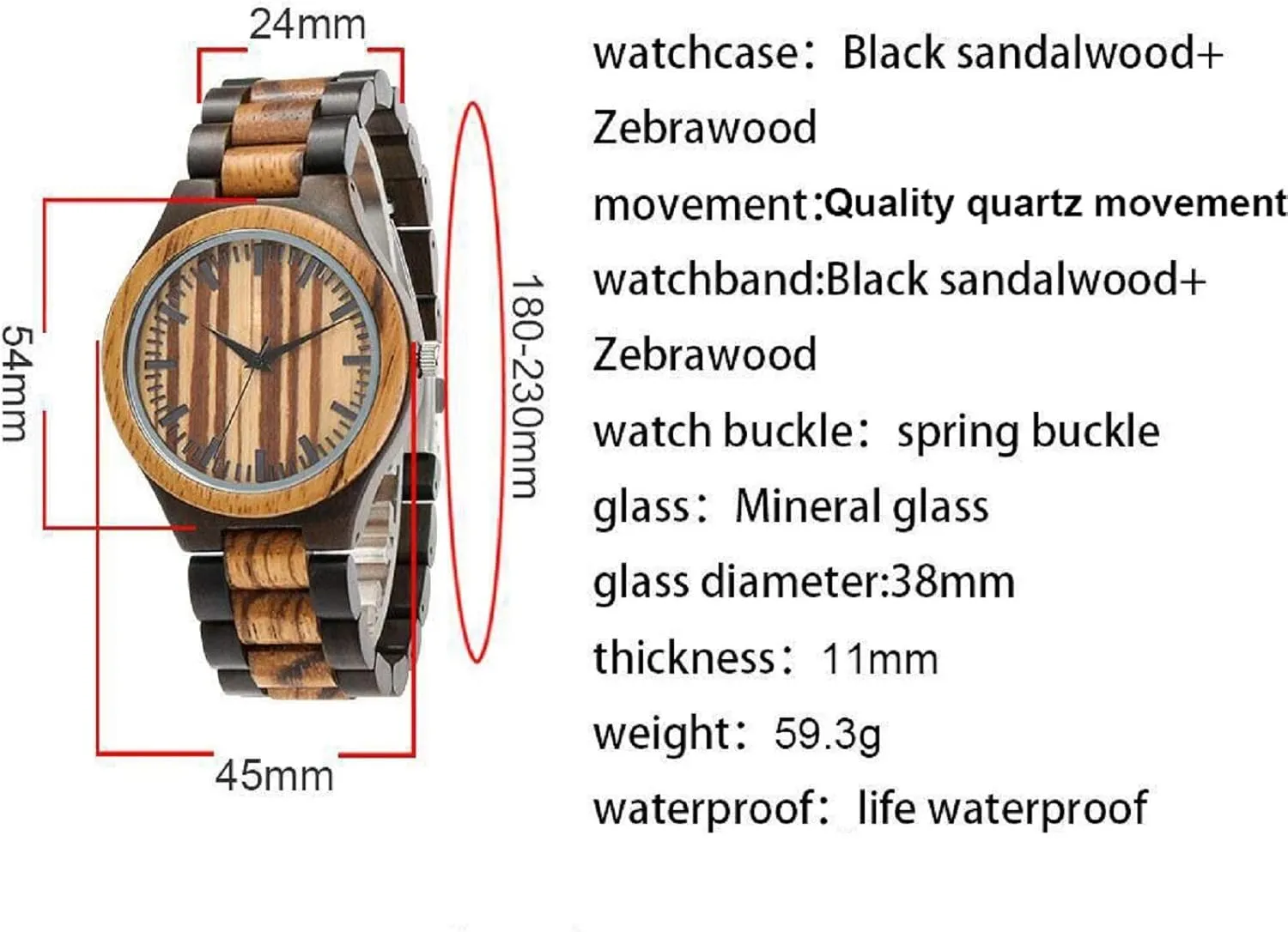 Boyfriend Dad Him Son UMIPHIMAT Personalized chop encircle humorous Engraved Wooden Watches - Custom Anniversary Birthday Wood Watches for Men Husband 