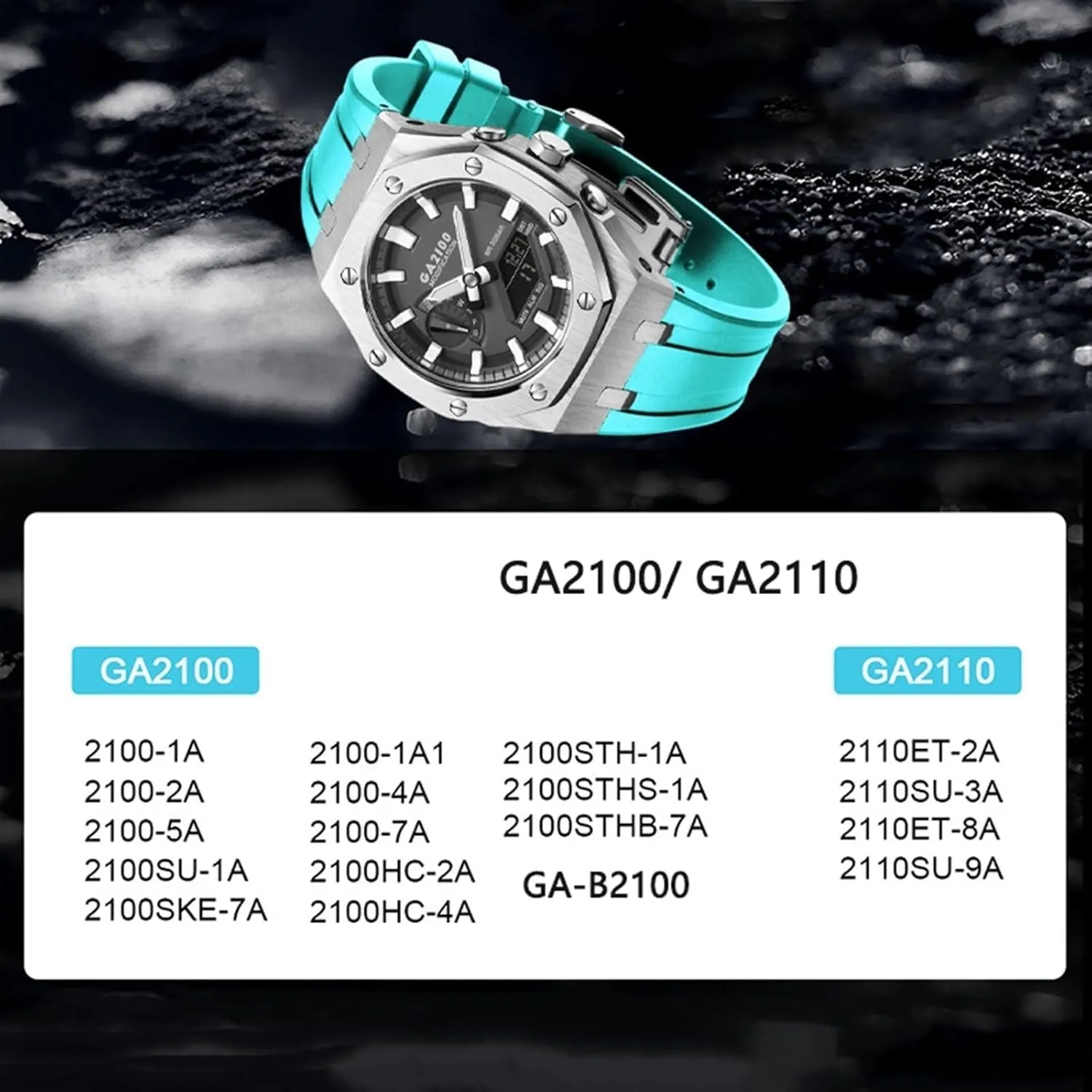 Bracelet Bezel bands GA2100 trace transpose octopus MOD Kit For GA2100-1A1 Metal Watch Case Silicone Strap 316 Stainless Steel Modified Accessories 