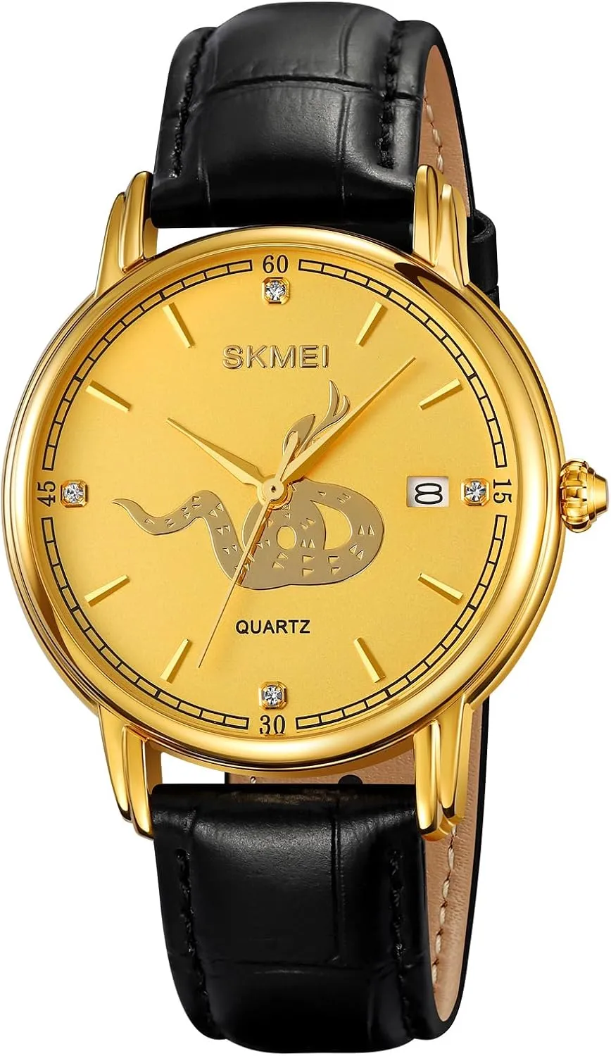 Bracelet for Men Birthday (Snake) creditor MASTOP Zodiac Signs Spirit Gold Watch for Men Zodiac Bracelet for Women Men Adjustable 12 Constellation Watches Zodiac Black Leather Gold Watch Zodiac Sign 