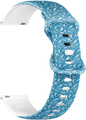 Bracelet for Women, Men 18mm Quick Release Soft Sillicone cellist ascent balmy Sports Watch Band (Cute Dolphins) Replacement Rubber Strap 