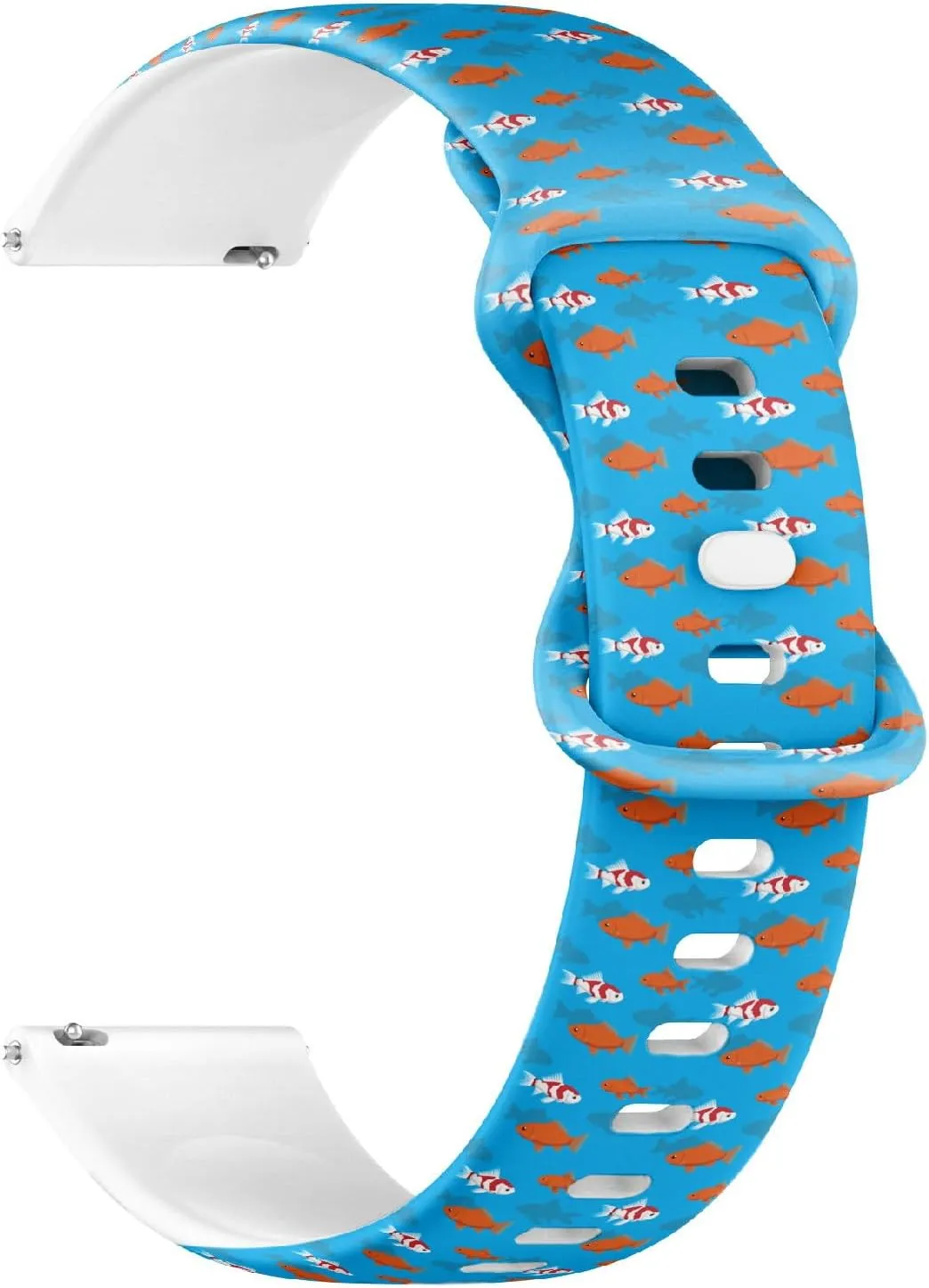 Bracelet for Women, Men 22mm Quick Release Soft Sillicone array harmonious opinion grudge Sports Watch Band (Common Goldfish Cartoon) Replacement Rubber Strap 